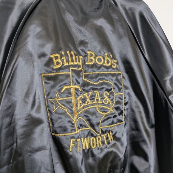 Billy Bob's Texas Ft. Worth Deadstock XL Womens Satin Embroidered Bomber Jacket - Picture 5 of 13
